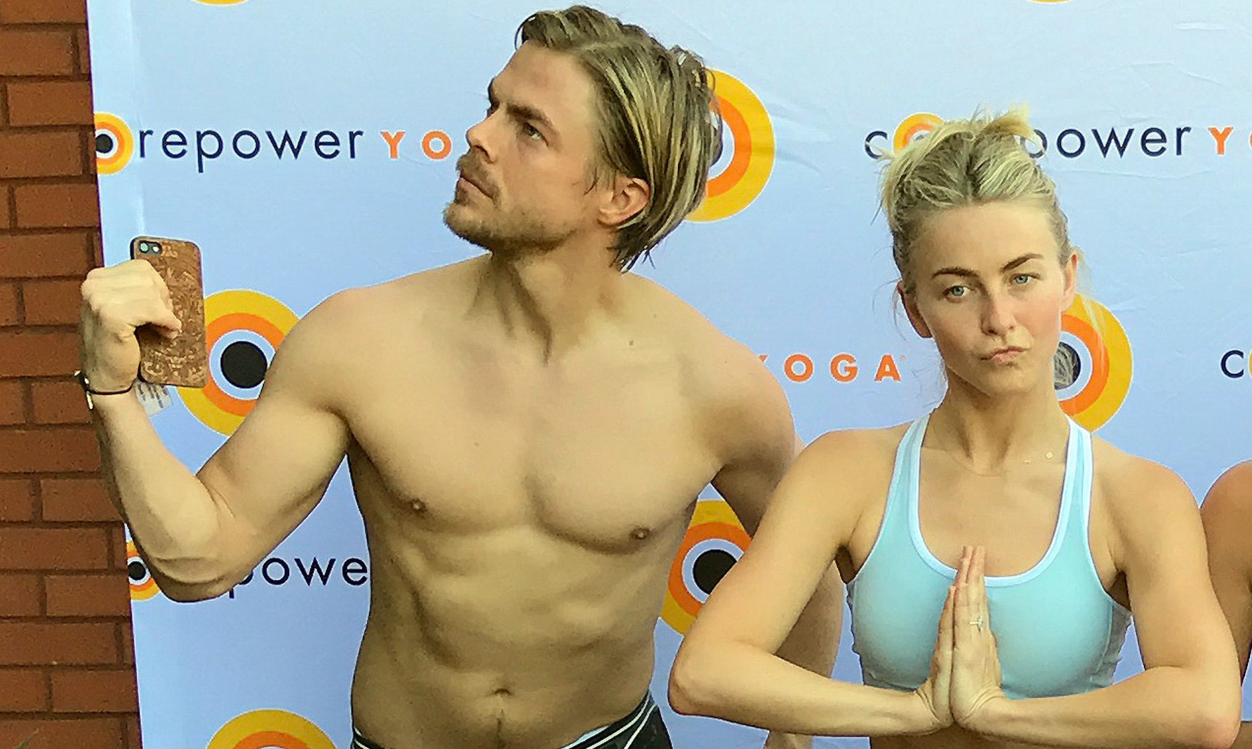 Derek Hough Goes Shirtless For Yoga Class With Sister Julianne