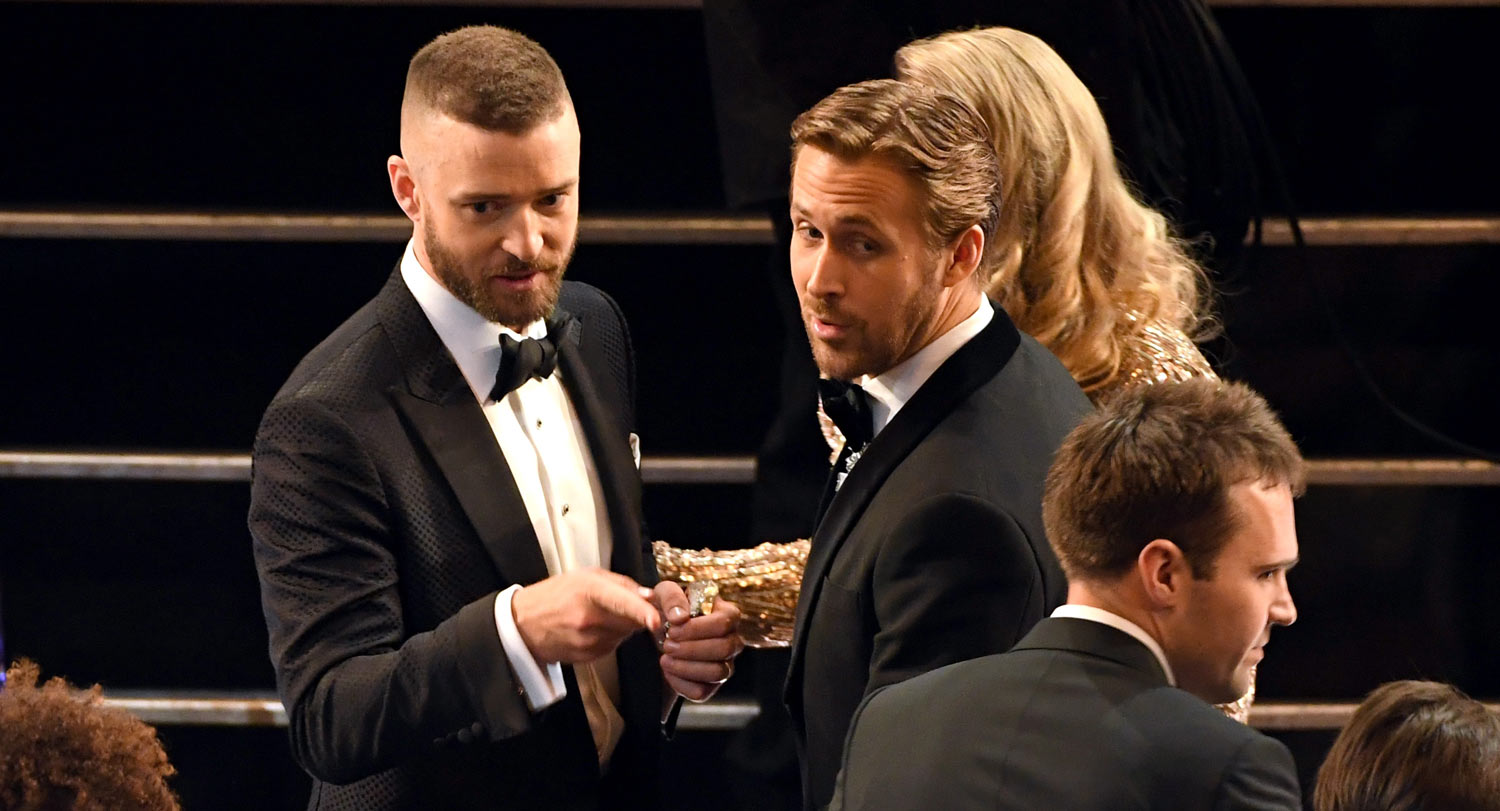 Ryan Gosling & Justin Timberlake Had a 'Mickey Mouse Club' Reunion at the Oscars 2017