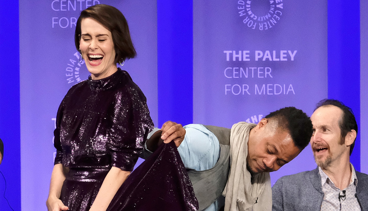 Cuba Gooding Jr. Seemingly Lifts Sarah Paulson's Dress at 'AHS' PaleyFest Panel