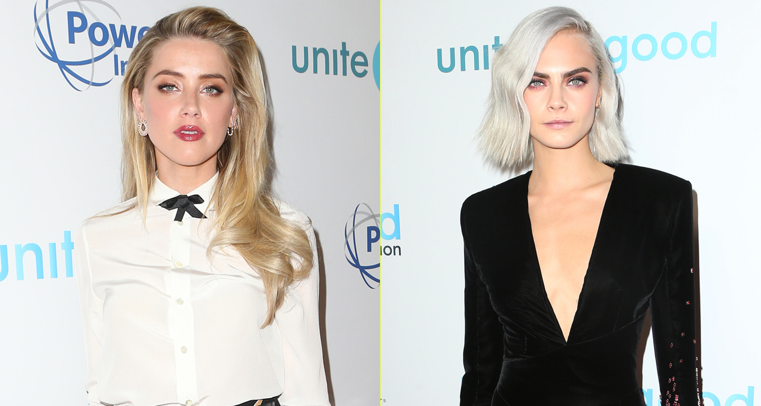 Cara Delevingne Accepts Amber Heard’s Award at Unite4: Humanity Gala