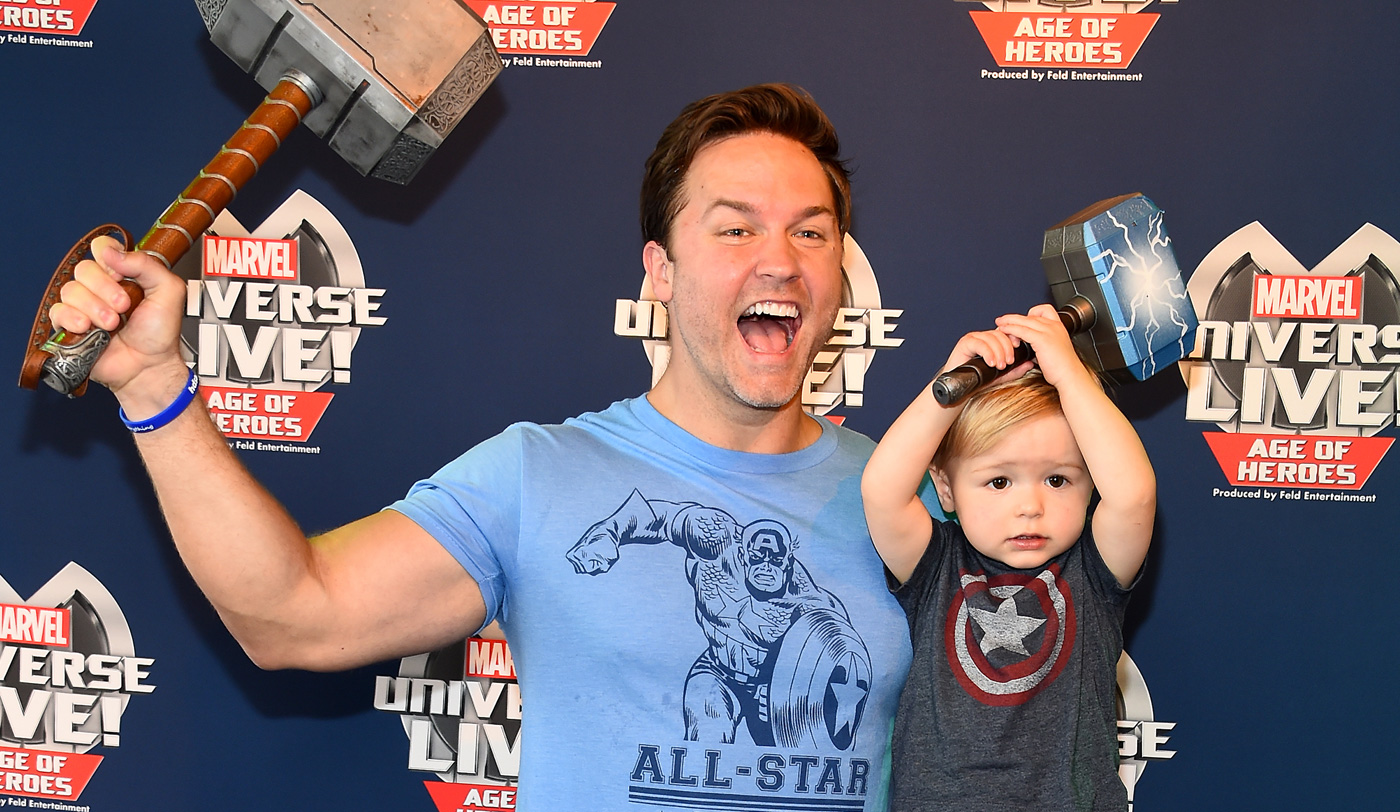 Scott Porter & Son McCoy Are an Adorable Father-Son Duo at Marvel