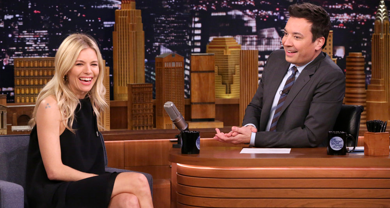 Sienna Miller & Jimmy Fallon Can’t Stop Laughing During ‘Tonight Show’s