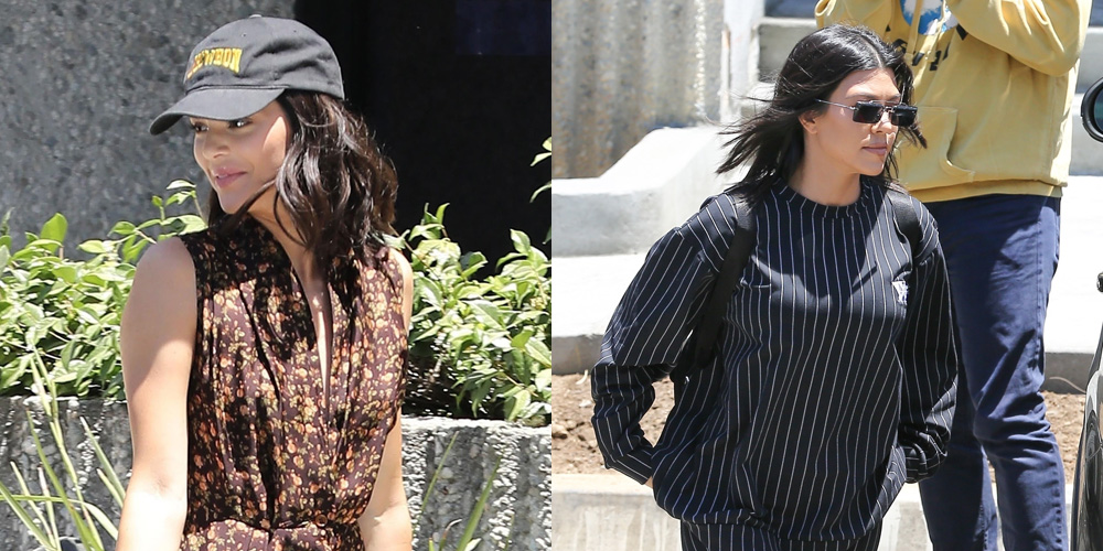Kendall Jenner & Kourtney Kardashian Head to Kanye West’s Office