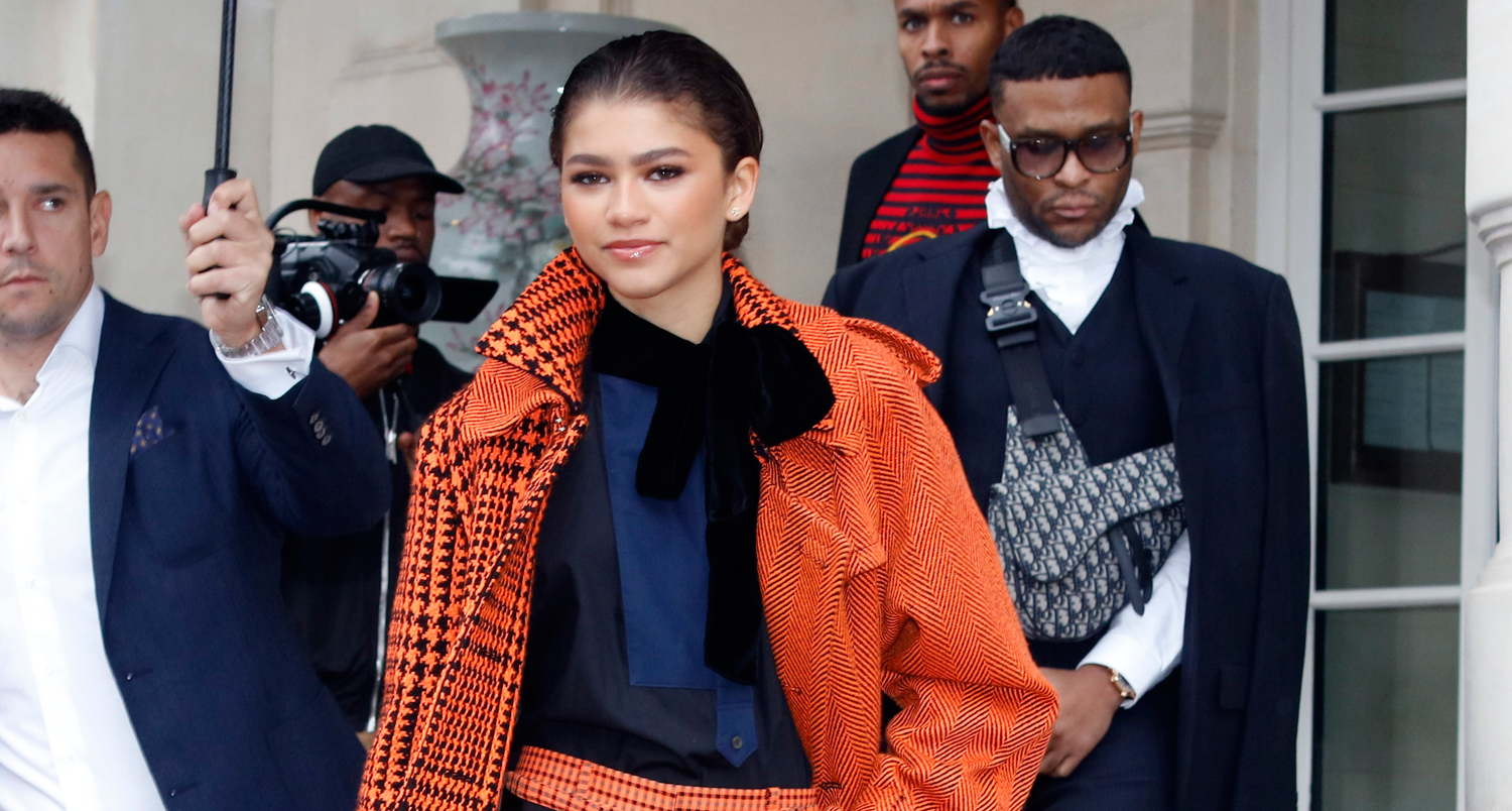 Zendaya Pops in Orange While Out During Paris Fashion Week | Law Roach