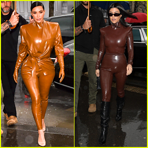 Kim & Kourtney Kardashian Attend Kanye West's Sunday Service in Paris