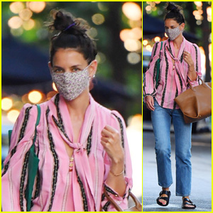 Katie Holmes Is Pretty in Pink While Stepping Out in New York City