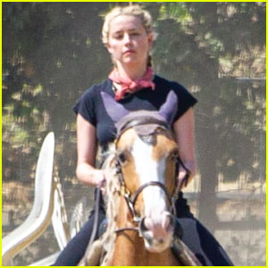 Amber Heard Spends the Afternoon Horseback Riding!