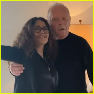 Anthony Hopkins Dances with Salma Hayek While Celebrating His Oscars 2021 Win - Watch!