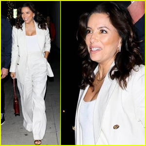 Eva Longoria Wows in White Outfit for Dinner with Friends
