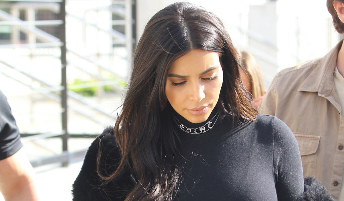 Kim Kardashian Wears a 'Saint' Diamond Necklace | Jonathan ...