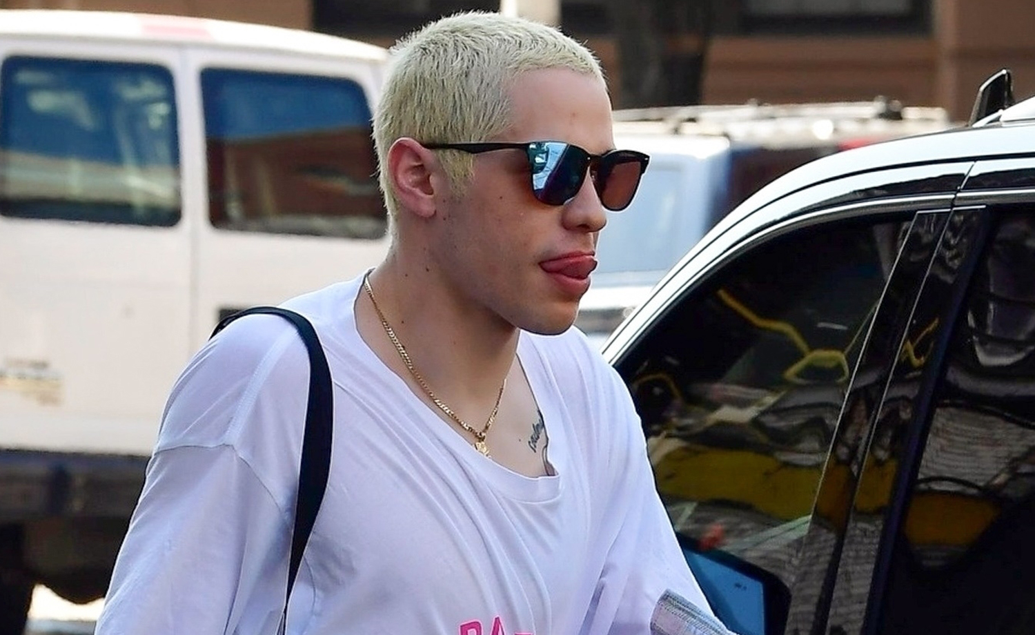Pete Davidson Debuts New Bleached Blonde Hair in NYC | Ariana Grande